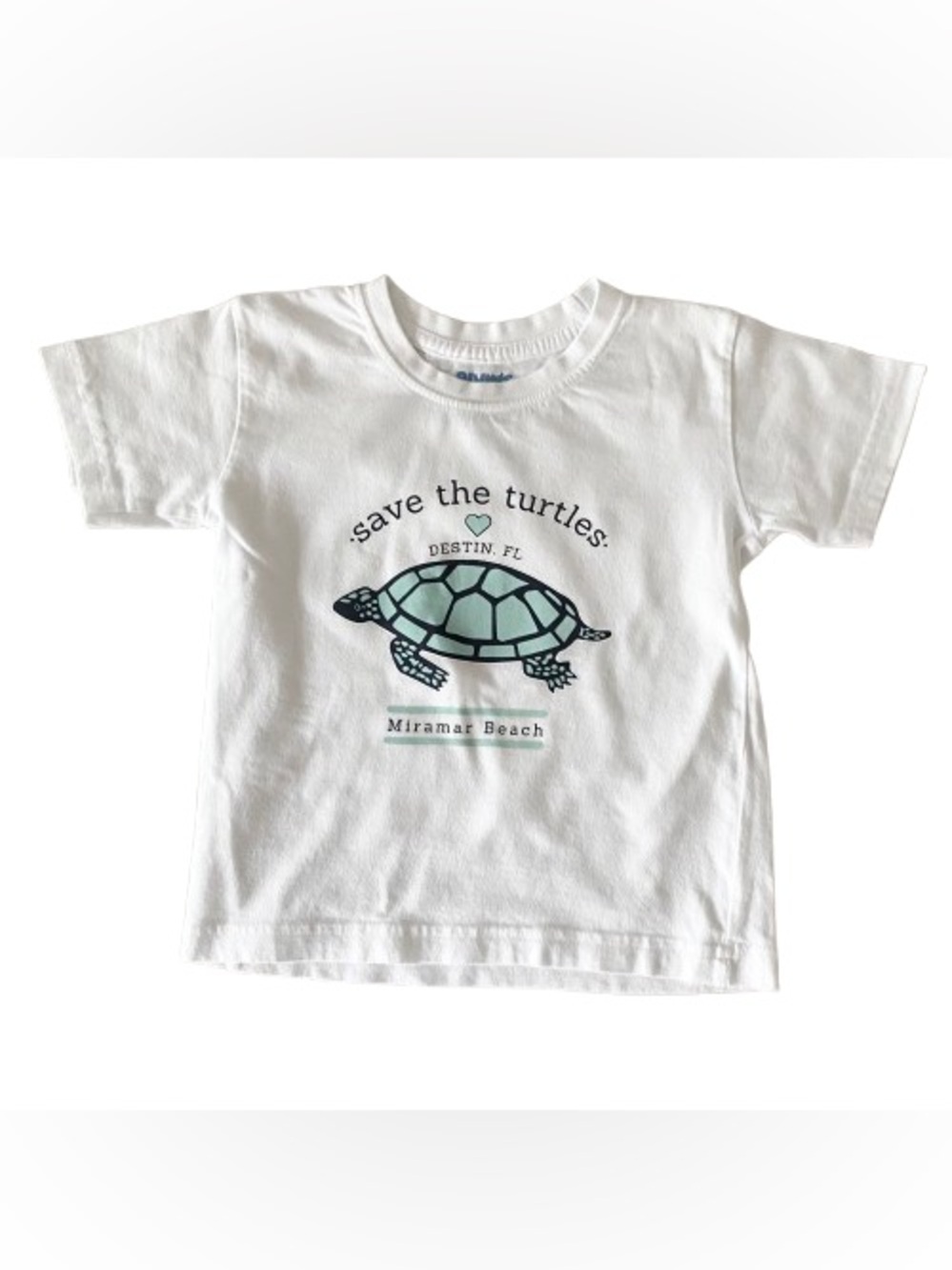 Save The Turtles Destin Florida White T-Shirt Toddler Size 2T 100% Cotton